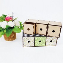 우드 3단 서랍장 조립 만들기 DIY 키트 정사각, 기본