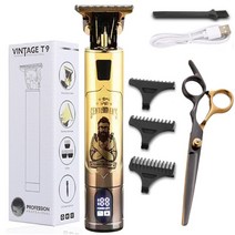 남자 바리깡 전문가용바리깡 이발기 미용바리깡 남성이발기 hair clipper 가위 2pcs 전문 헤어 커팅 머신 hair beard trimmer for men 이발소 전기, 맨 LCD 세트