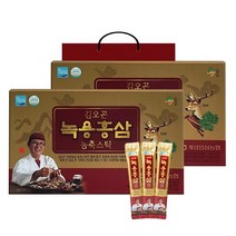 [선물세트] 6년근 홍삼 녹용 스틱 30포 + 쇼핑백, 2세트