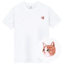 플라바 시그니처 남녀공용 반팔 티셔츠 남자 남성 면티 빅사이즈 고양이 반팔