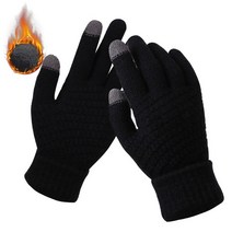 장갑 겨울 여성 앙고라 벙어리 Men's Thick Knitted Gloves Winter Wool Velvet Causal Adult Heating