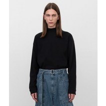 INSILENCE 리브드 모크넥 탑 BLACK Ribbed Mock Neck Top