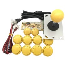 아케이드스틱 가정용 오락실 pc 조이스틱 LED 아케이드 DIY 키트 USB PC 게임 DIY 라즈베리 파이 컨트롤러, 한개옵션1, 01 Yellow