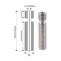 RAMPS 1/2/3/4개 MK8 스테인레스 열 브레이크 목구멍 M6 26mm 풀 스레드 1.75mm/3mm 필라멘트 3D 프린터 Makerbot Hotend, 4pcs_3mm all metal