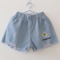 아동복 스마일꽃 청반바지 주니어 여아 데님팬츠 4530