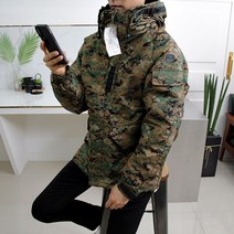 맨즈라이프 카모브라운 방수 패딩 야상점퍼