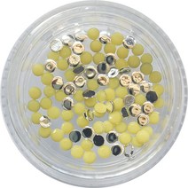 네일쎈 네일스톤파츠 원형각 2.2mm 100pcs, 1개, 옐로우 오팔