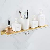 욕실젠다이 젠다이 30-50cm 블랙 화이트 골드 욕실 스토리지 랙 샴푸 화장품 선반 벽걸이 형 샤워 선반 홈 액세서리 욕실선반 7, 협력사, 골드 50cm