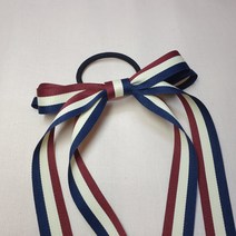 3색 가을 스트라이프 리본끈 골프리본 머리끈