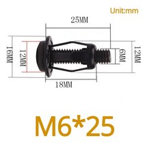 스팟 용접기 잔가지파쇄기 M4 M5 M6 확장 클램프 꽃잎 리벳 잠금 너트 볼트 중공 벽 철 알루미늄 건 리베터 고정 번호판 자동차 나사, 07 Black M6x25(4set)