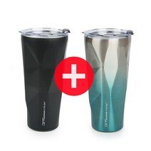 [키친아트] 락 스텐 텀블러 900ml x 2개, 상세 설명 참조, 색상:모던블랙 + 모던블랙