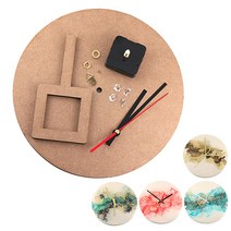 DIY 28cm원형시계 MDF 벽시계 조립식 레진플루이드 레진공예 인테리어 소품, 블랙, 포함