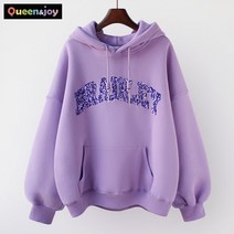 퀸앤조이 브래들리 스팽글 자수 루즈핏 후드 맨투맨***판매자 SSK무역***