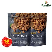 [설 명절 선물세트] 그린너트 2022년산 햇 구운 아몬드 800g x 2봉, 2개