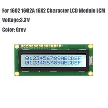 모니터 모듈 xabl 1602 1602a 16x2 문자 lcd 모듈 lcm 색상 파란색, 3.3v 그레이