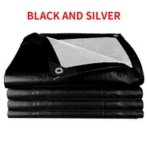 방풍 천막 원단 테라스 바람막이 투명 방수 타포린 커버 천막 캐노피 정원 식물 보트, 05 Black and silver_02 2x3m
