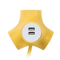 파워존 테트라포드 디자인 멀티탭 3구 USB 익스텐디드 옐로우 3m, 단품, 단품