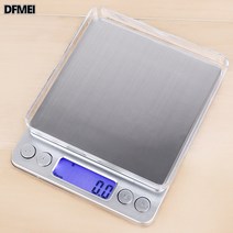 DFMEI I2000 저울끈 백라이트 주방 베이킹 다용도 식품 테이블 저울끈 더블 트레이 0.01g 쥬얼리 전자저울, 영문판(3KG/0.1g)
