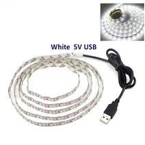 LED 스트립 바 줄조명 USB 5V RGB 모니터 TV 백라이트 인테리어 간접조명, 화이트, 4M 240LED