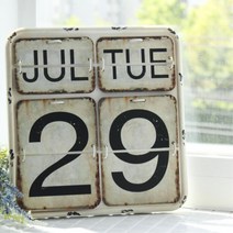 빈티지 인테리어 메탈 조립식 칼랜더 빈티지사인판 치킨집 커피샵, 화이트