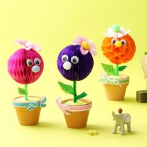 아트랄라 허니컴꽃화분 (4인용) 미술놀이 종이공예 꽃재료 봄만들기, 단품