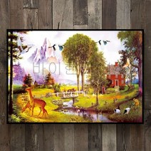 바이헌터114-유럽 스타일의 벽 그림 시골 전원 풍경 장식화 액자 없음(12mm질감), R