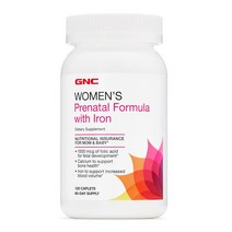 GNC 프레나탈 임산부 종합영양제 철분포함 120정 Women Prenatal Formula with Iron 120cts, 1개