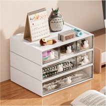 토끼화장품수납함 미니서랍 책상 서류정리 3단, 소형3단