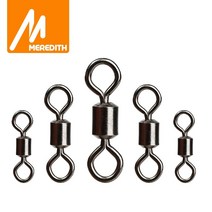Meredith 50 개몫 낚시 회전 크기 솔리드 커넥터 볼 베어링 스냅 낚시 회전 스테인레스 스틸 구슬 롤링, 사이즈2 17mm 40kg