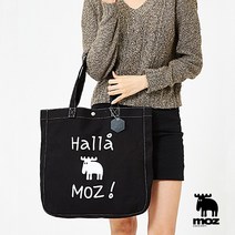 모즈스웨덴 스티치 캔버스 숄더백 블랙