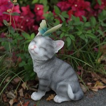 정원 소품 인테리어 장식품 조명 마당 태양열 조형 등 조경 장식 전원주택 인형, 버터플라이 토끼 그레이 밴드