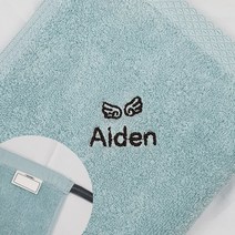 네임코코 어린이집 수건 네임 자수수건 타올 코마사 40수 네임타올, 1매입, TW10B-수건(날개)-민트