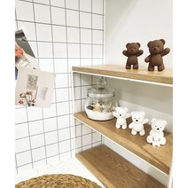 향기조아 탁상용 차량용 곰돌이석고방향제+리필오일set, 화이트만세, 라벤더쁘띠