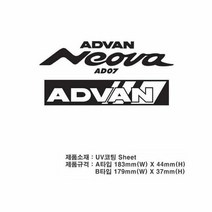 차량용스티커 차량용 튜닝스티커 ADVAN, 타입:A타입|색상:실버, 단품