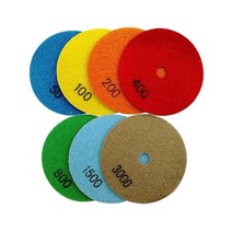 SHDIATOOL 10.2cm(4인치) 건식 다이아몬드 연마 패드 그릿 100 7피스 화강암 대리석 석재용, Mixed Grits+R backer