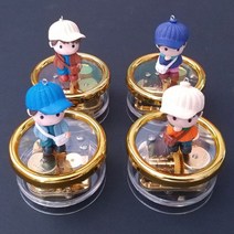 둥근 금속 뮤직박스 니트모자소년 생일 축가