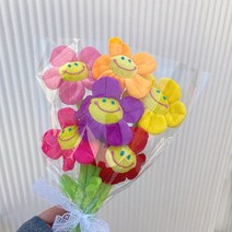 (쇼핑이 즐겁다.Quesera)인형꽃 DD-11693 32cm 해바라기 스마일꽃 꽃 꽃인형 인형 조화 장미꽃 꽃다발, 레드