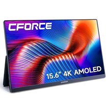 C-FORCE 15.6인치 휴대용 모니터 - OLED 노트북 모니터 여행 두 번째 컴퓨터 스크린 사진 편집용 4K 100% DCI-P3 10000:1 노트북 PC 맥