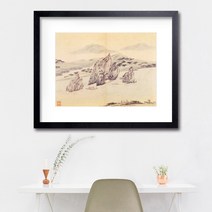 나봄갤러리 김홍도 도담삼봉 액자, 1.심플 블랙 액자