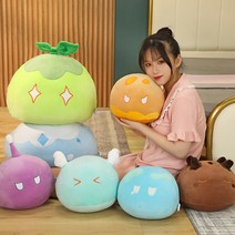 원신 쿠션 슬라임 솜인형 피규어 굿즈 30/40/50센티 캐릭터 큐티 애니 게이밍 바디필로우 봉제 베개 소파 쿠션 등받이 허리 슬림 쿠션 안고자는 컬렉션 기념 선물용, 얼음 슬라임