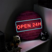 데코밍샵LED액자35R_네온느낌24시오픈_LED조명액자