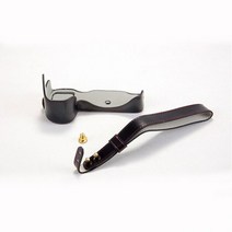 PU 가죽 케이스 하프 바디 세트 커버 그립 니콘 Z7 Z6 카메라 가방 배터리 개방, Black with strap