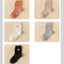 bear 여성 양말 레그워머 골지 털신겨울 수족냉증 따뜻한 방한발토시 캐릭터 긴 수면양말 5켤레 1세트