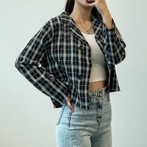 VANANA2 톤다운 체크 포인트 여성 크롭 더블 자켓 2color