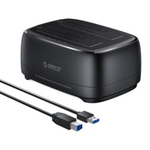 오리코 2.5/3.5인치 SATA 클론 하드 드라이버 도킹 스테이션 DD18U3, 2베이 USB-A 클론 버전