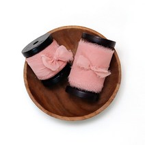 내추럴 핑크블리Pinkvely 10yd/포장용 리본 / 청첩장리본, 손찢음, 5cm