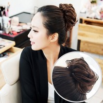 빨간머리 곱창 바람꽃 여성 부분가발 똥머리 붙임가발, 1개, 곱창가발_바람꽃_내추럴라이트블랙_11cm(소)