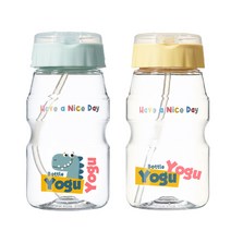 요구요구 빨대물병460ml 명품 안새는텀블러 유치원 어린이집 신기한 생일선물 생수병 뚜껑, 민트