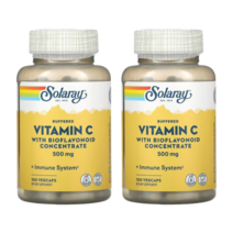솔라레이 바이오플라보노이드 버퍼드 비타민C 500mg 식물성 100캡슐 X 2개, 2개(100캡슐 ＋ 100캡슐)