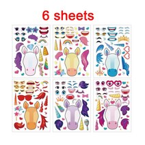 612 시트 유 DIY 스티커 얼굴을 만들기 지그 소 퍼즐 스티커를 조립 교사 선물, 03 6sheets as picture